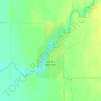 Old Mill State Park topographic map, elevation, terrain