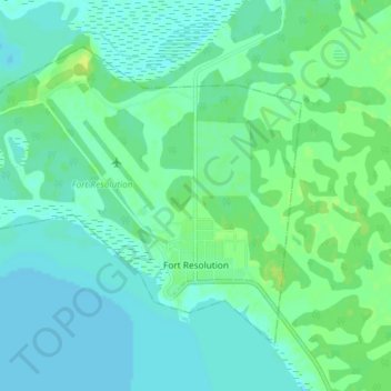 Fort Resolution topographic map, elevation, terrain