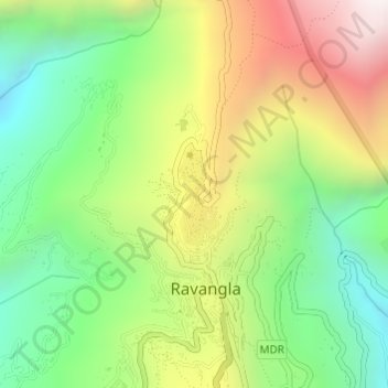 Rabongla Buddha Park topographic map, elevation, terrain