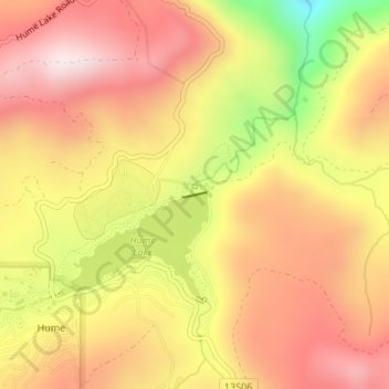 Hume Lake Dam topographic map, elevation, terrain