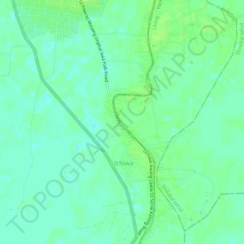 Uchiwa topographic map, elevation, terrain