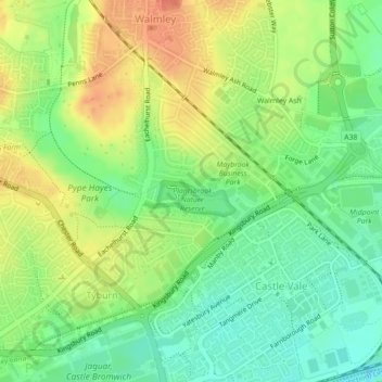 Black Pool topographic map, elevation, terrain