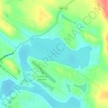Halfmoon Lake topographic map, elevation, terrain