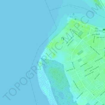 Taman Tanjung Ketapang topographic map, elevation, terrain