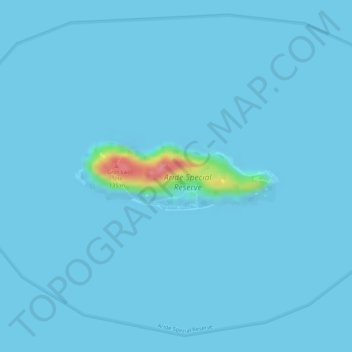 Aride Island topographic map, elevation, terrain