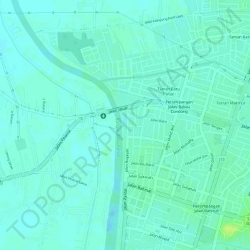 Penggaram Waterfront Park topographic map, elevation, terrain