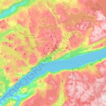 Lysefjorden topographic map, elevation, terrain