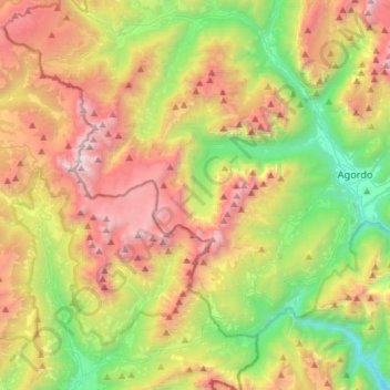 Pale di San Martino topographic map, elevation, terrain
