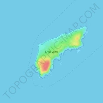 Great Saltee topographic map, elevation, terrain