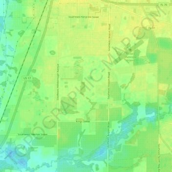 Southeast Arcadia topographic map, elevation, terrain