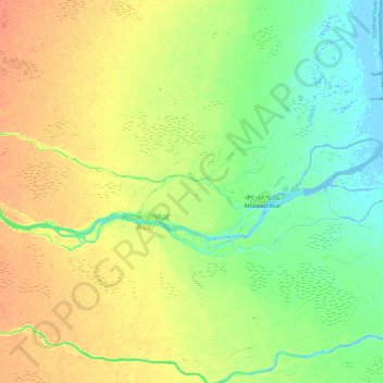 Attawapiskat River topographic map, elevation, terrain