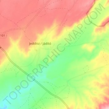 Jeddito topographic map, elevation, terrain