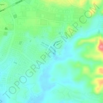 Taman Bandar Senawang Lake topographic map, elevation, terrain