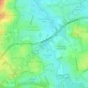 Walton Lake topographic map, elevation, terrain