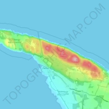 Kullaberg topographic map, elevation, terrain