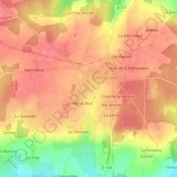 Route du Stade topographic map, elevation, terrain