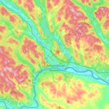 Edmundston topographic map, elevation, terrain