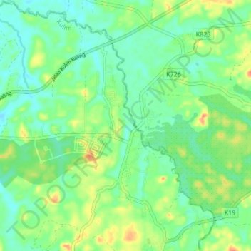 Sungai Sedim topographic map, elevation, terrain