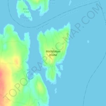MacMahan Island topographic map, elevation, terrain