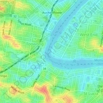 Orleigh Park topographic map, elevation, terrain