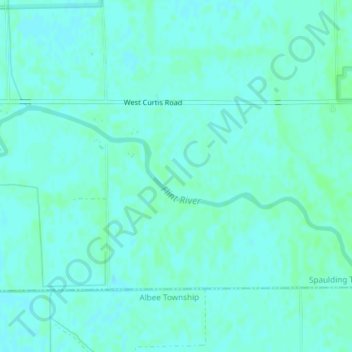 Flint River topographic map, elevation, terrain