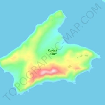 Rootok Island topographic map, elevation, terrain