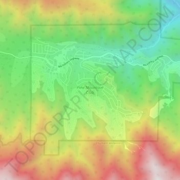 Pine Mountain Club topographic map, elevation, terrain