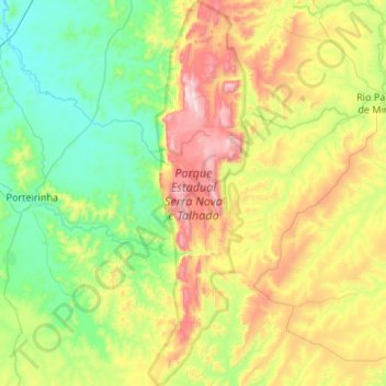 Parque Estadual Serra Nova e Talhado topographic map, elevation, terrain