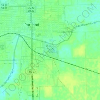 Hudson Family Park topographic map, elevation, terrain