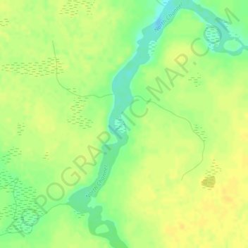 Ogoki River topographic map, elevation, terrain