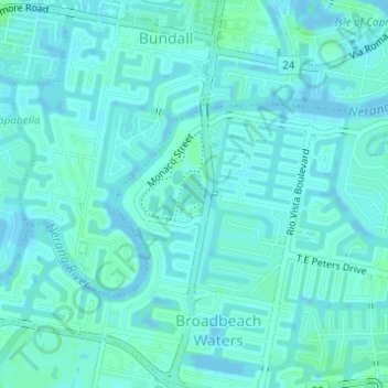 Albert Park Lake topographic map, elevation, terrain