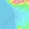 Mākua Beach topographic map, elevation, terrain
