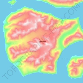 Upernivik Island topographic map, elevation, terrain