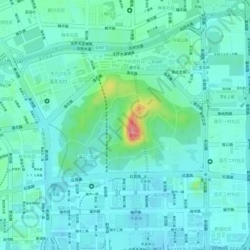 Lianhuashan Park topographic map, elevation, terrain
