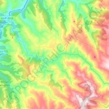 Río Ser topographic map, elevation, terrain