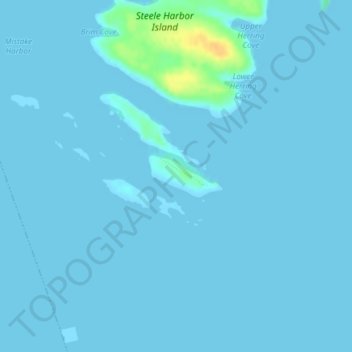 Mistake Island topographic map, elevation, terrain