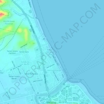 Balai Serbaguna Kampung Seri Lalang Laut topographic map, elevation, terrain