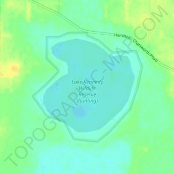 Lake Kennedy Wildlife Reserve (hunting) topographic map, elevation, terrain