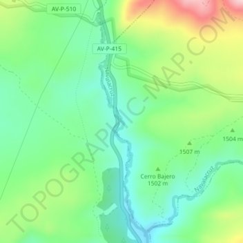 Río de la Mora topographic map, elevation, terrain