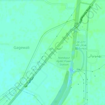 Nizampur topographic map, elevation, terrain