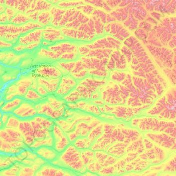 Hess River topographic map, elevation, terrain