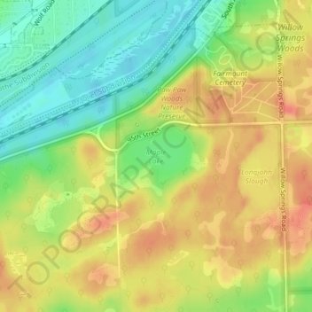 Maple Lake topographic map, elevation, terrain