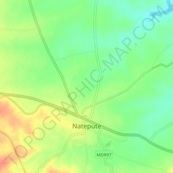 Natepute topographic map, elevation, terrain