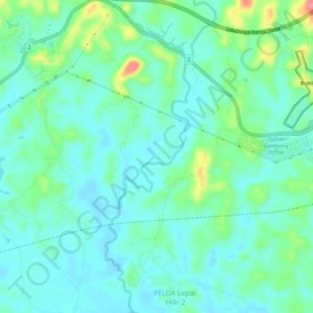 Sungai Pohoi topographic map, elevation, terrain