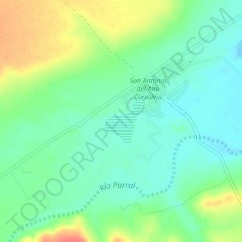 Los Milagros topographic map, elevation, terrain