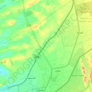Al Masoudi topographic map, elevation, terrain