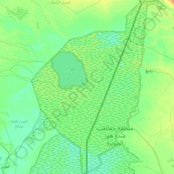 Hawizeh Marshes topographic map, elevation, terrain