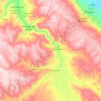 Cunas topographic map, elevation, terrain