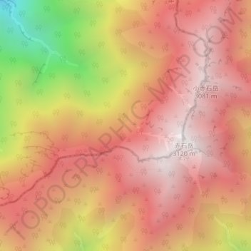 Akaishi Mountains topographic map, elevation, terrain