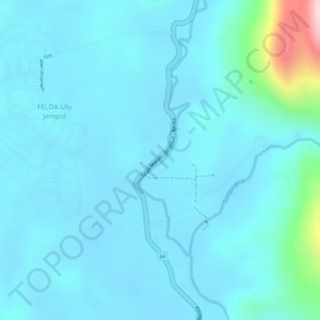 Sungai Jerik topographic map, elevation, terrain